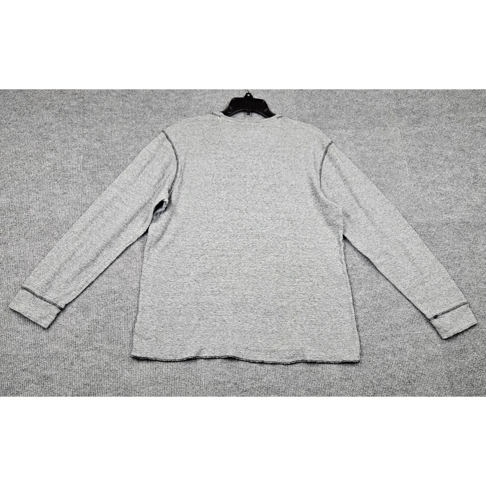 Reclaim Mens Gray Waffle Knit Thermal Long Sleeve Shirt Crewneck Cotton XL